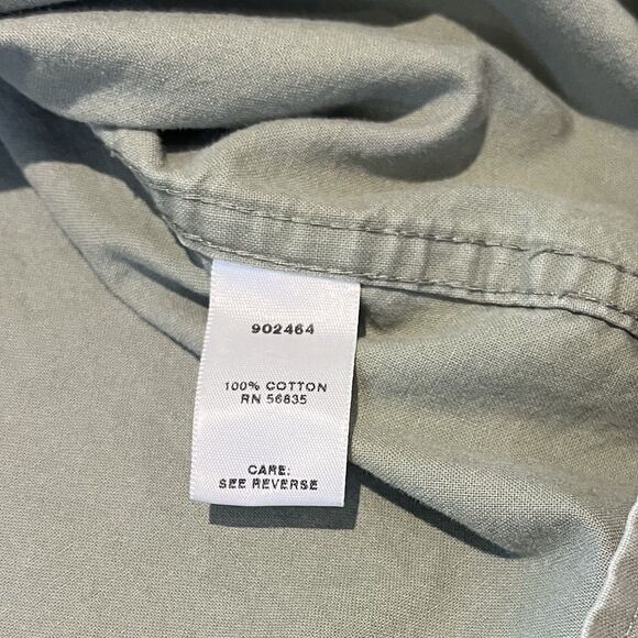 Cabelas Safari Series Button Up Shirt Mens XL Green Shoulder Strap Pocket - Picture 8 of 10